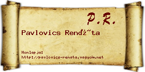 Pavlovics Renáta névjegykártya